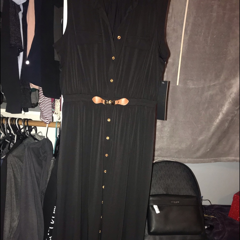Black collared dress